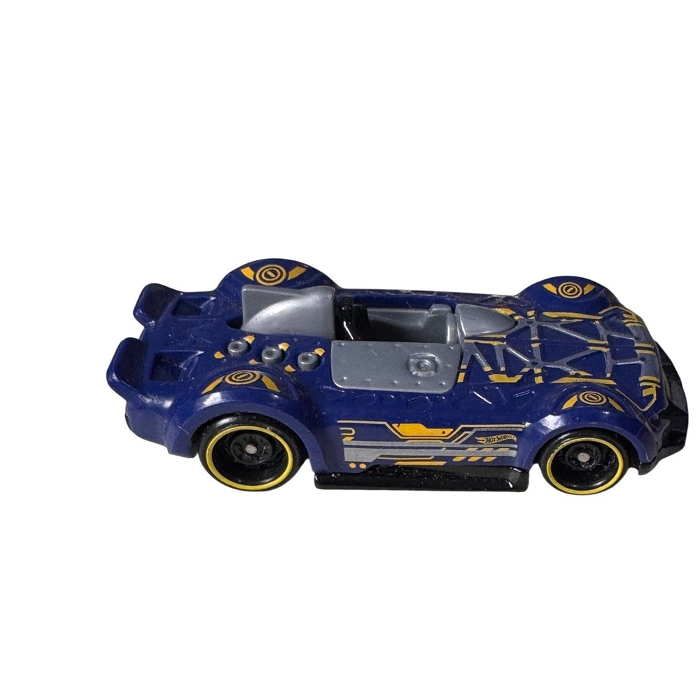 Hot Wheels Monteracer Blue Gold 2015 Mattel Diecast Futuristic Race‎ Car R01